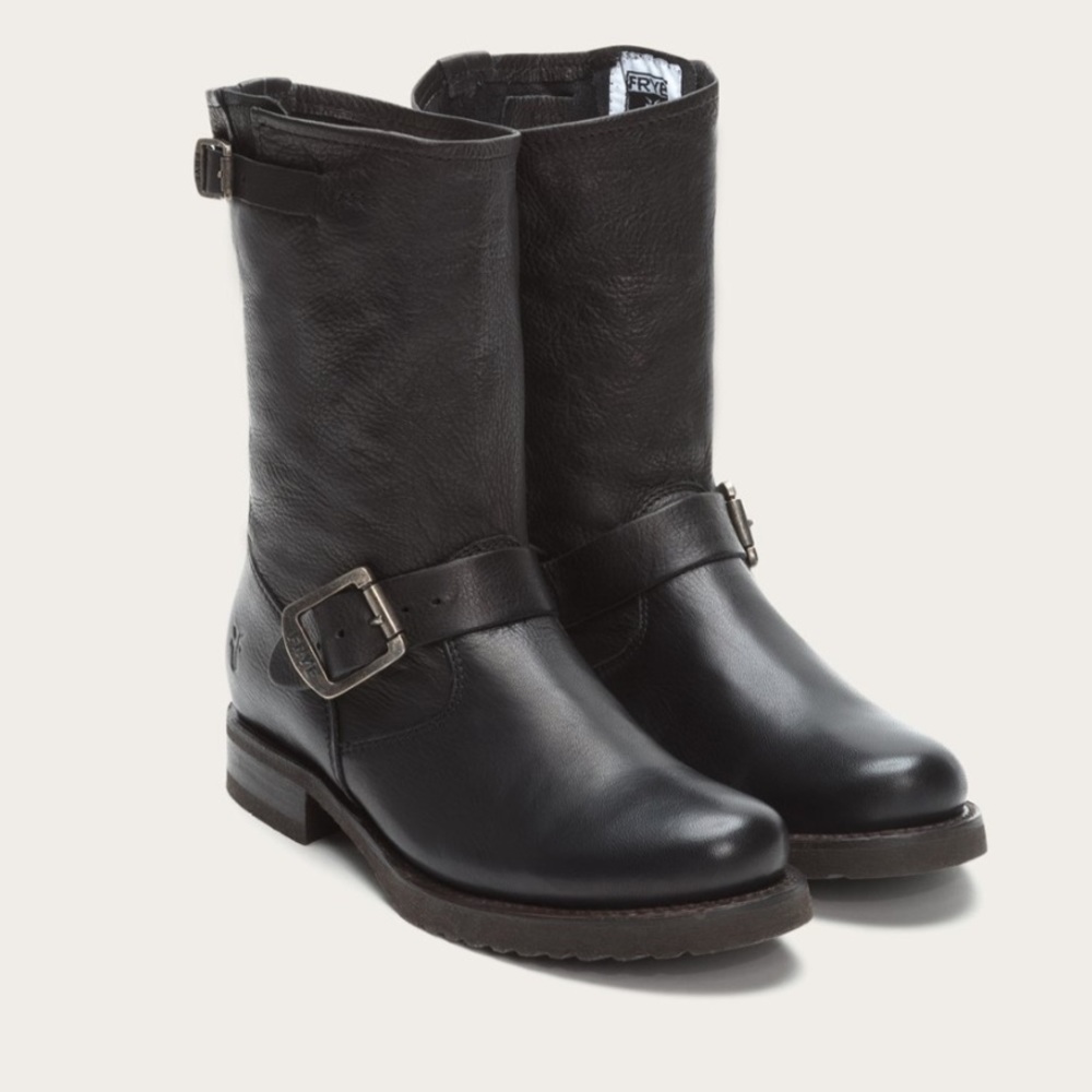 Frye | Veronica Buckle Boots Black Leather sz 7.5